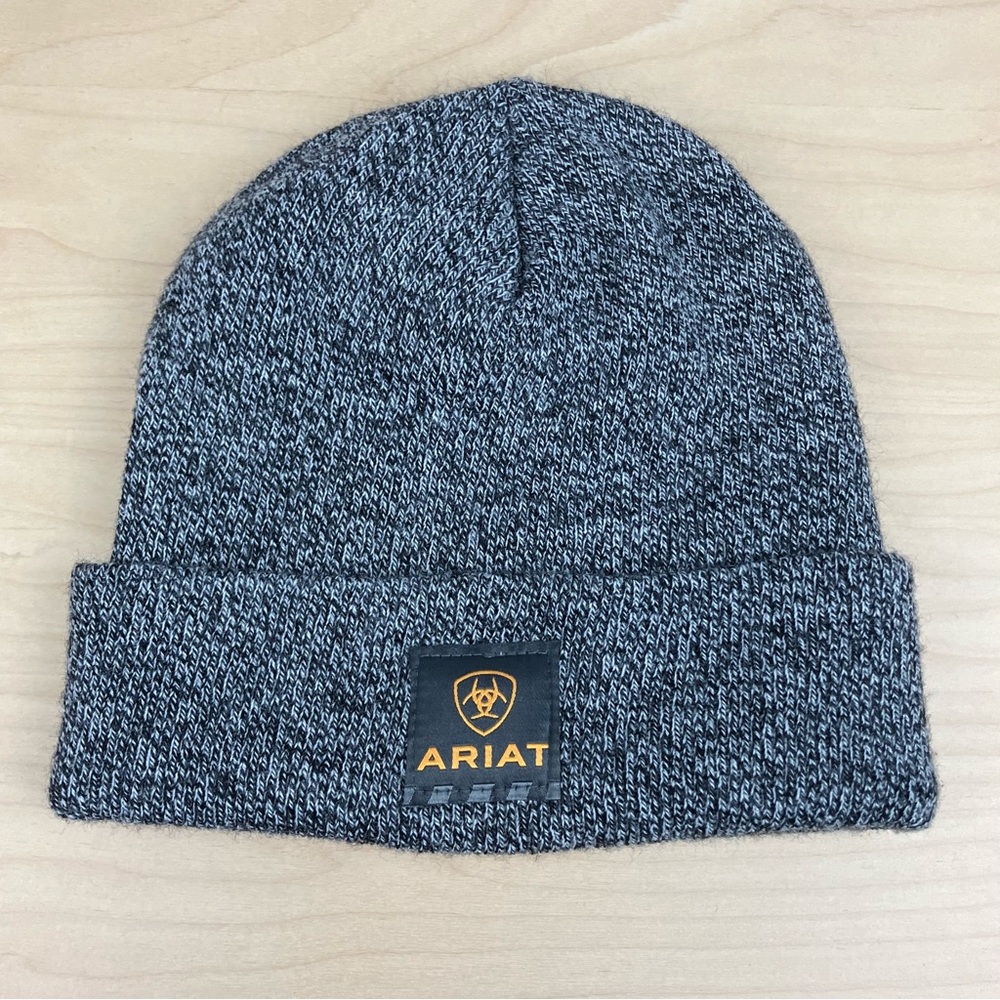 Ariat Winter Beanie Cuff Gray Patch Logo Unisex Hat